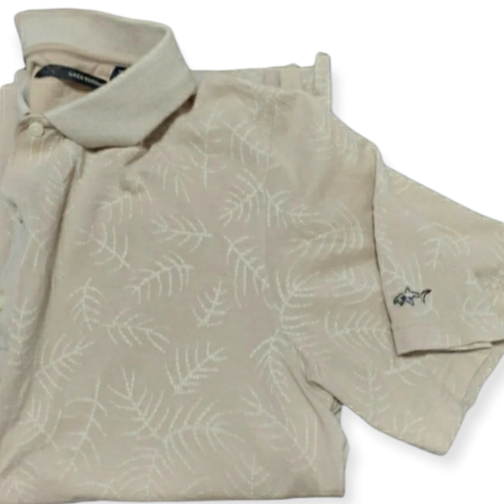 Mens sz Med prima Cotton Greg norman Shark performance Golf shirt polo top